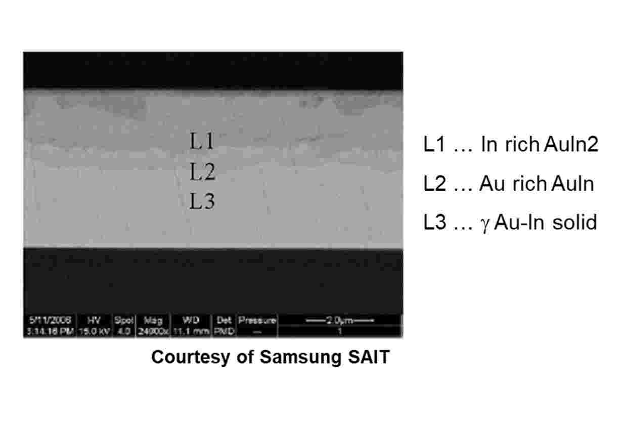 SEM image of Au-In low-temperature TLP bonded samples.