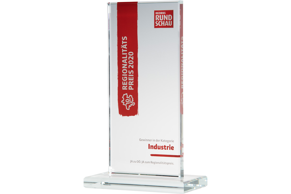 2020 Regionalitätspreis (Regional Prize) in the “industry” category by Austria’s BezirksRundschau magazine