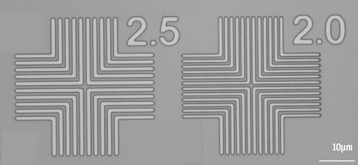 MLE™ exposure in high resolution AZ MIR 701 positive tone photoresist 