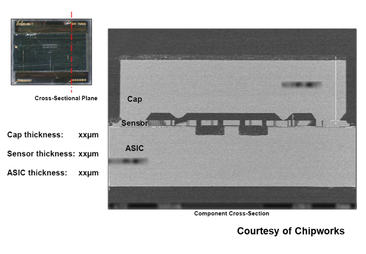 SEM image of a MEMS device bonded to an ASIC using Al-Ge eutectic bonding system.