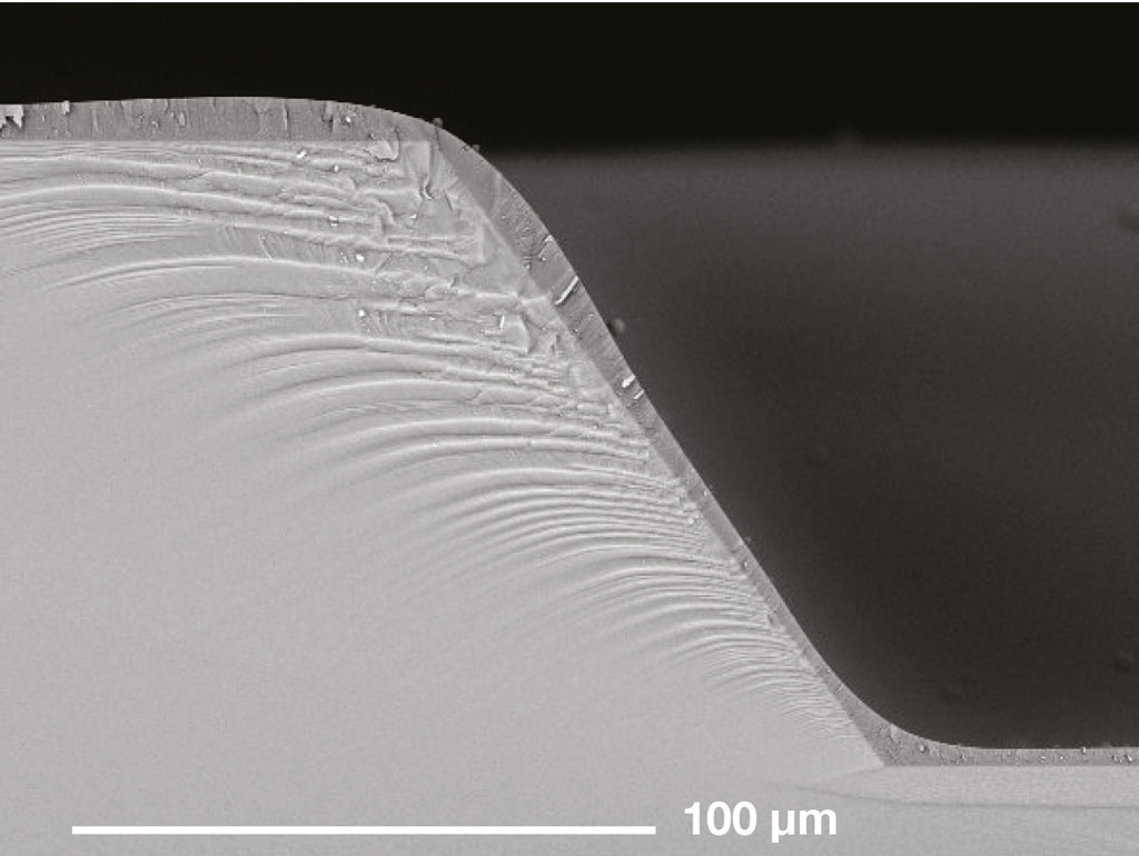 SEM cross section of spray coated cavity