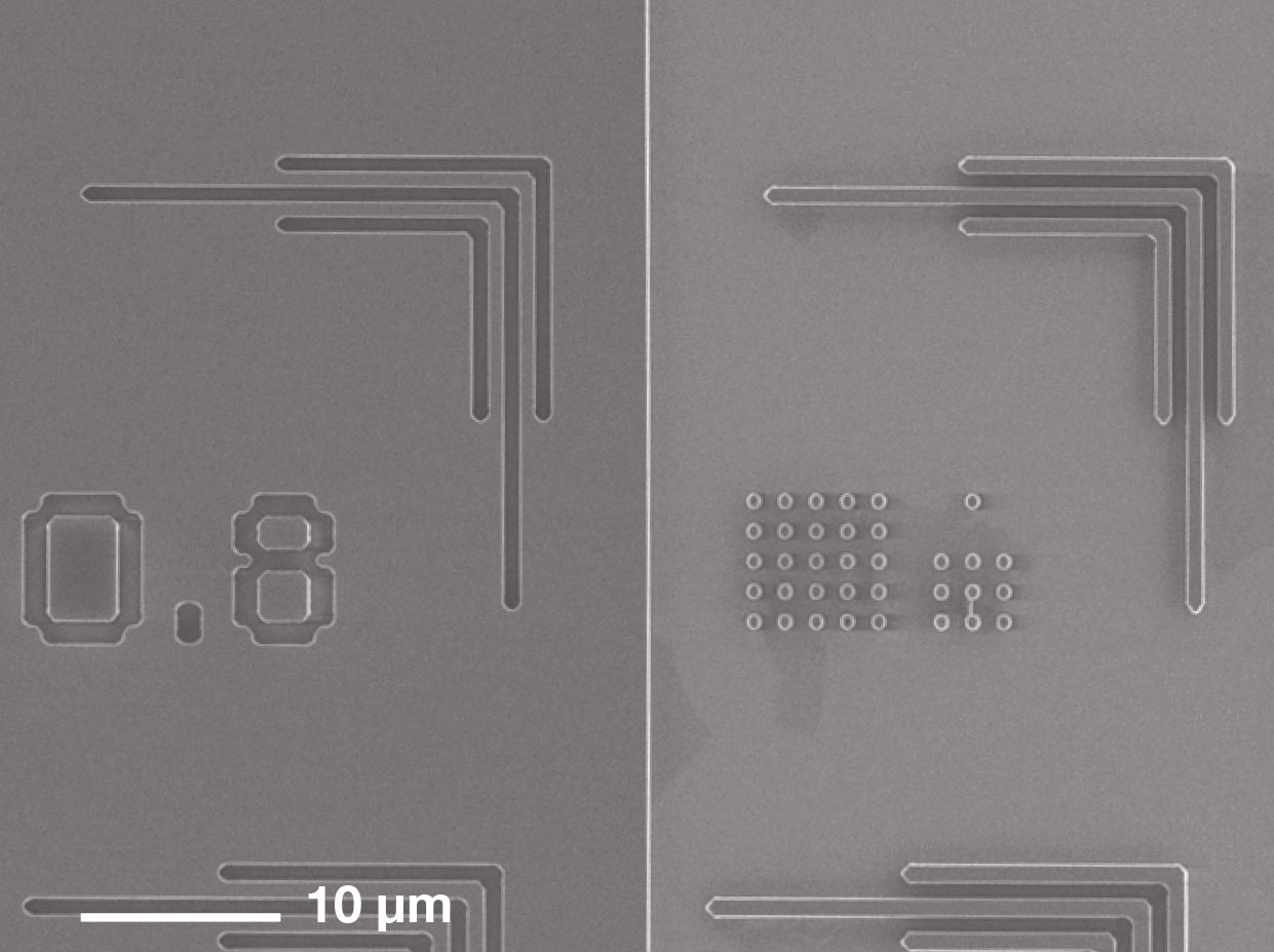 High-precision 1 µm thin-layer processing  with 0,8 µm L/S structures