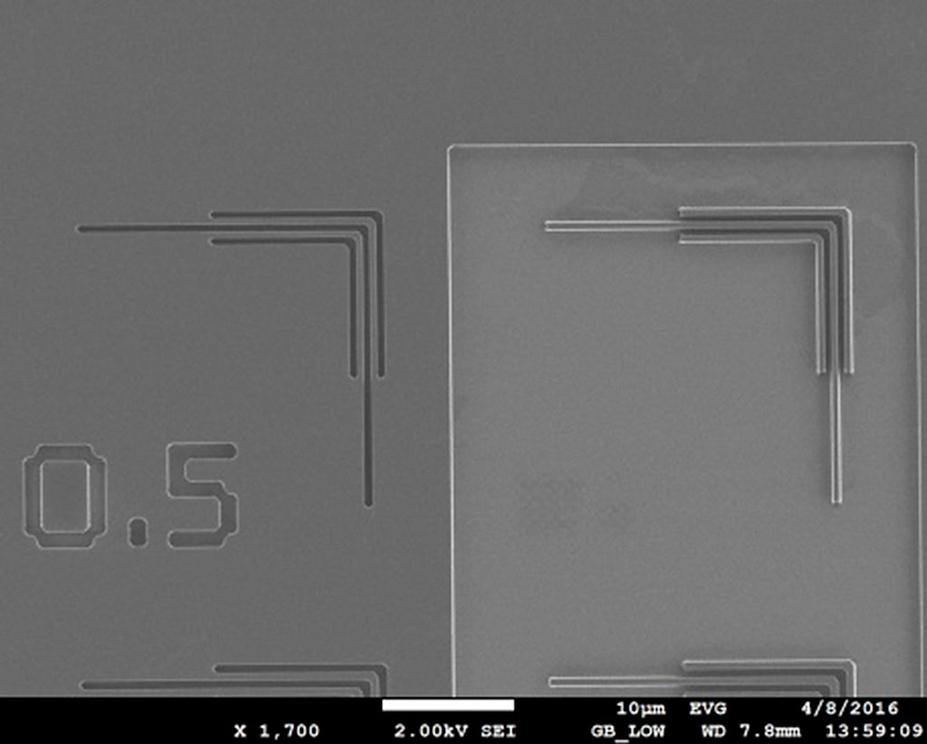 Vacuum contact exposure, chemically amplified positive thin film resist