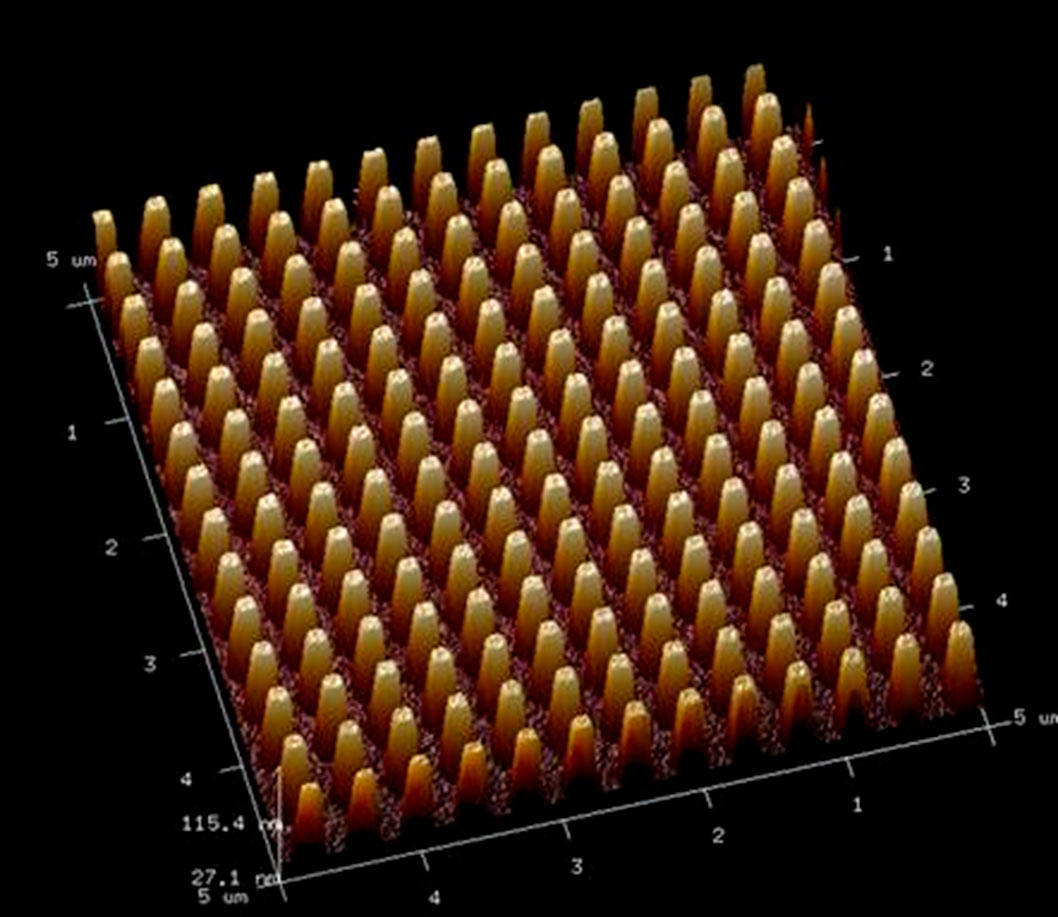 SmartNIL® patterned optical nanostructures.  Source: EVG, Master provided by IMS Chips